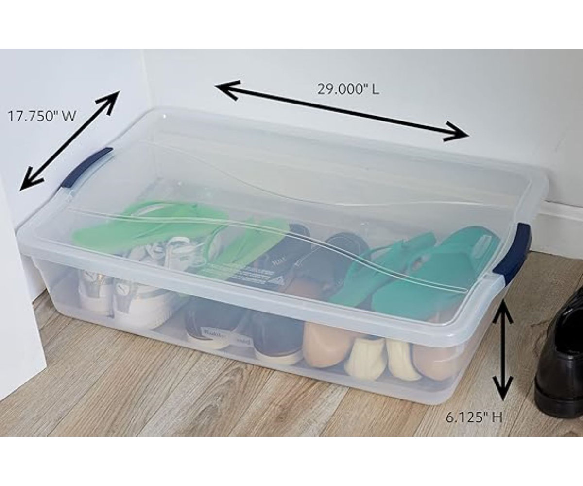 Rubbermaid Cleverstore Clear 41 Qt Plastic Storage Bins with Lids, 4-Pack